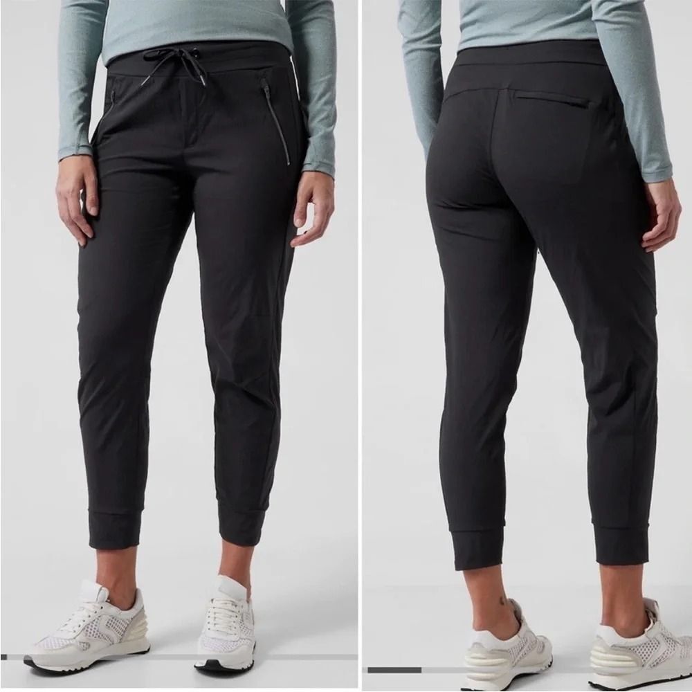 Athleta Trekkie North Jogger Women's Size 12 Black Tie Waist